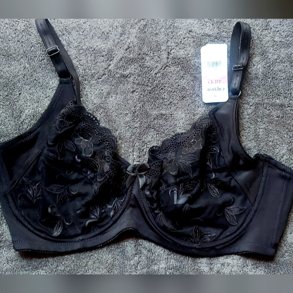 NWT Black Carnival Underwire Bra Size 44DD